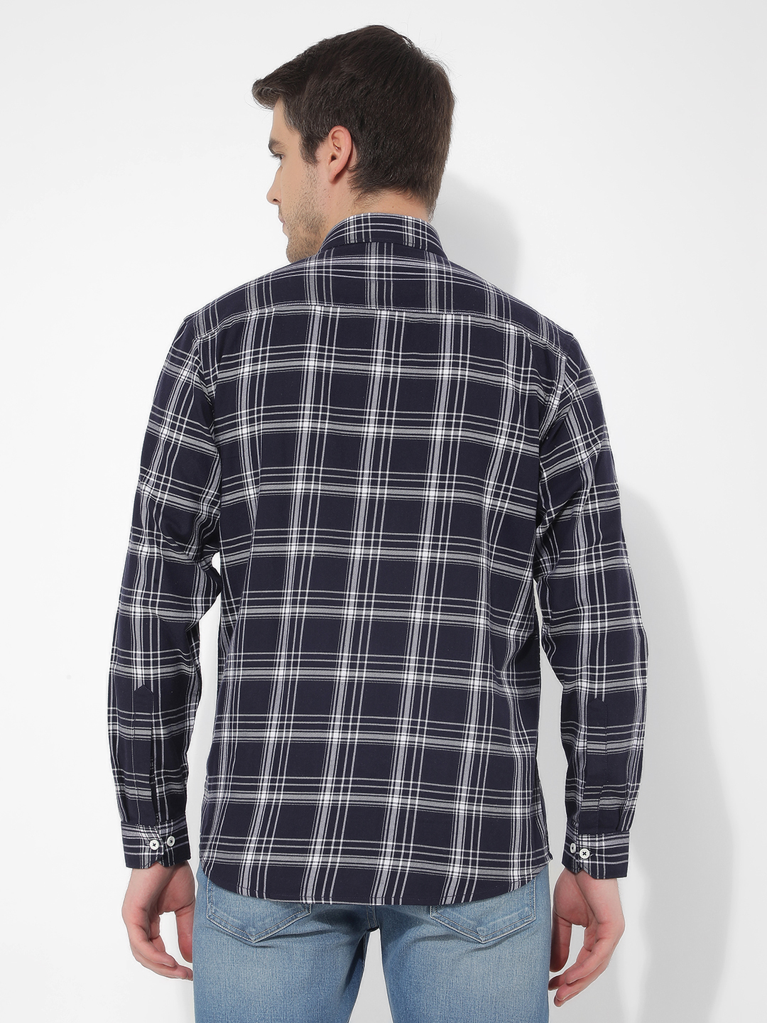 Numero Uno Men Checkered Navy Shirt